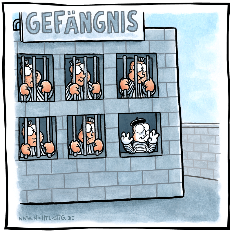 NICHTLUSTIGCartoon GEFÄNGNIS