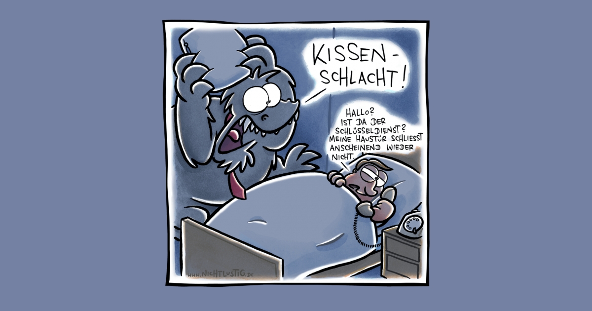 Nichtlustig Cartoon Kissenschlacht 2602